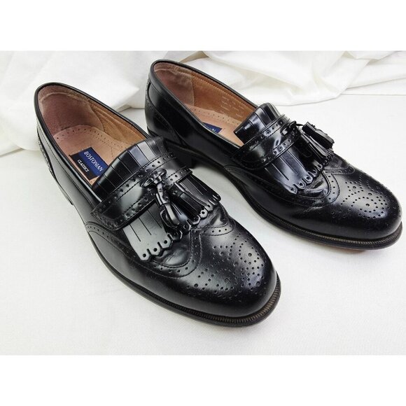 Bostonian Classics First Flex 9M Mens Black Leather Wingtip Tassel Kilt Loafers main image 4